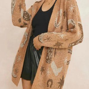 Western Cardigan, Entro, S/M/L Saddle Tan